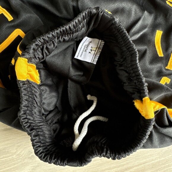 VINTAGE Mperial Sportswear‎ Bruce Lee Black & Yellow YOUTH Basketball Shorts L - Picture 5 of 10